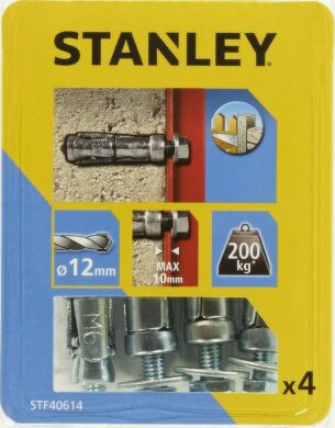 STANLEY STF40614 Kotva štítová rozpínací se šroubem 12x45mm SET4  (7902585)