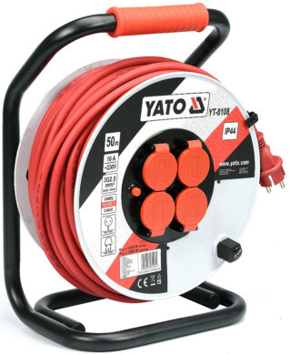 YATO YT-8108 Kabel 50m na cívce 4zásuvky PVC IP44 3G2,5mm 16A  (7911986)