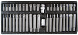 YATO YT-0420 Sada bitů 10mm 42dílná RIBE/TORX - Sada bit RIBE a torx 10mm pro rzov roubovky nebo 1/2 a 3/8 gola systm