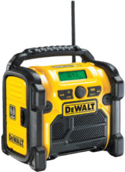 DEWALT DCR020-QW Aku přenosné rádio 10,8-18V USB, DAB (bez akumulátoru) - Stavební rádio, 220 V nebo XR baterií 10,8 V, 14,4 V a 18 V bez aku