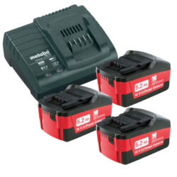 METABO 685048000 Set akumulátorů s nabíječkou 18V 3x5,2Ah - Set akumultor s nabjekou 18V 3x5,2Ah, akumultory CAS kompatibiln s 30 znakami.