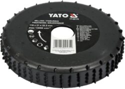 YATO YT-59176 Rotační rašple frézovací 118x21x22,2mm - Rotační rašple 118mm frézovací vhodná pro opracování dřeva, pvc a sádrokartonu. YATO
