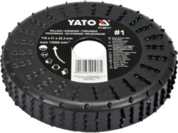 YATO YT-59177 Rotační rašple frézovací UNI 118x21x22,2mm - Rotační rašple 118mm frézovací vhodná pro opracování dřeva, porobetonu, plastů a sádrokartonu. YATO